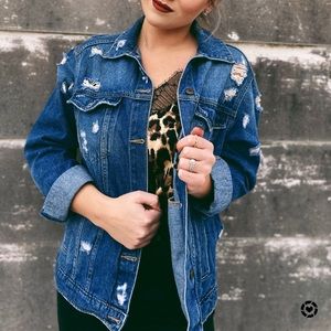 Apricot lane distressed denim jacket